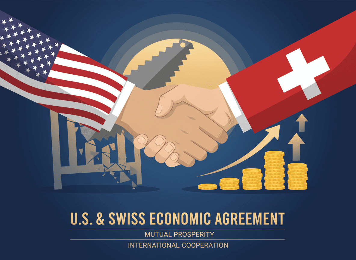 US CUTS SWISS TARIFFS TO 15% AS SWITZERLAND PLEDGES $200B INVESTMENTS