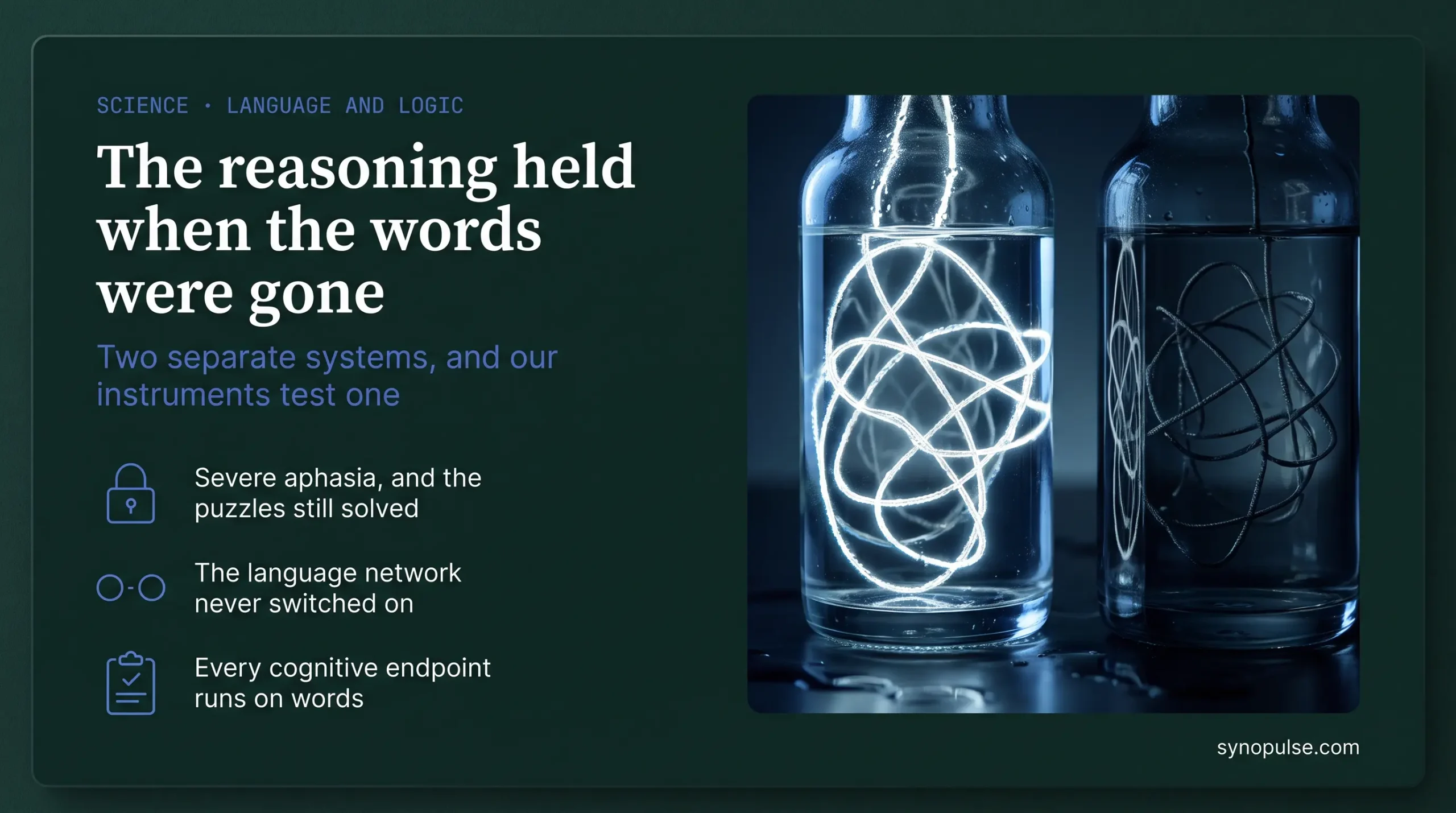 Logical Reasoning Survived Severe Aphasia, and Recruited No Language Regions in Healthy Brains