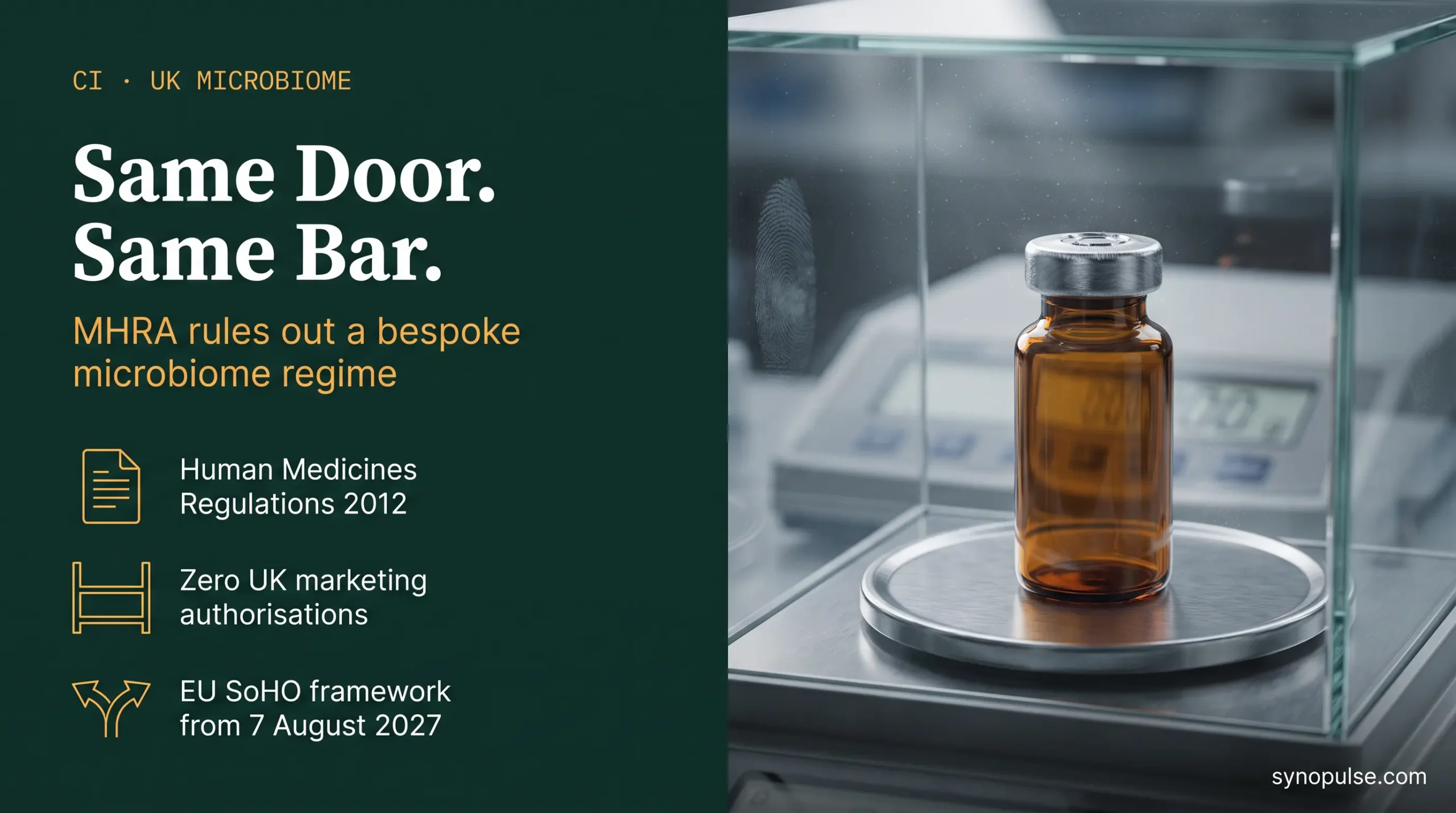 MHRA Puts Microbiome Medicines Inside the Existing Framework While the EU Builds a Separate One