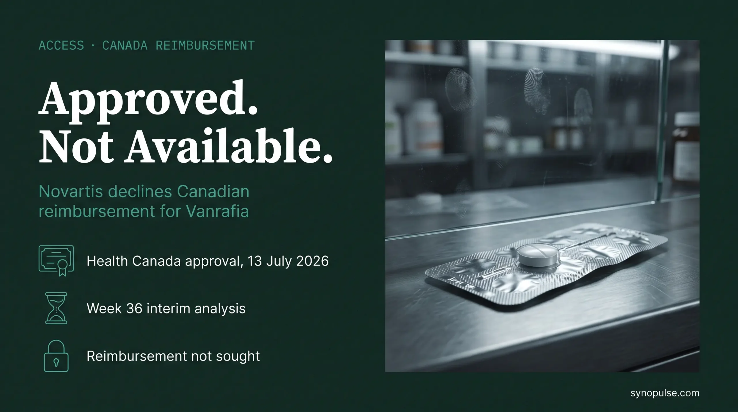 Novartis Declines Canadian Reimbursement for Vanrafia Five Weeks After Health Canada Approved It