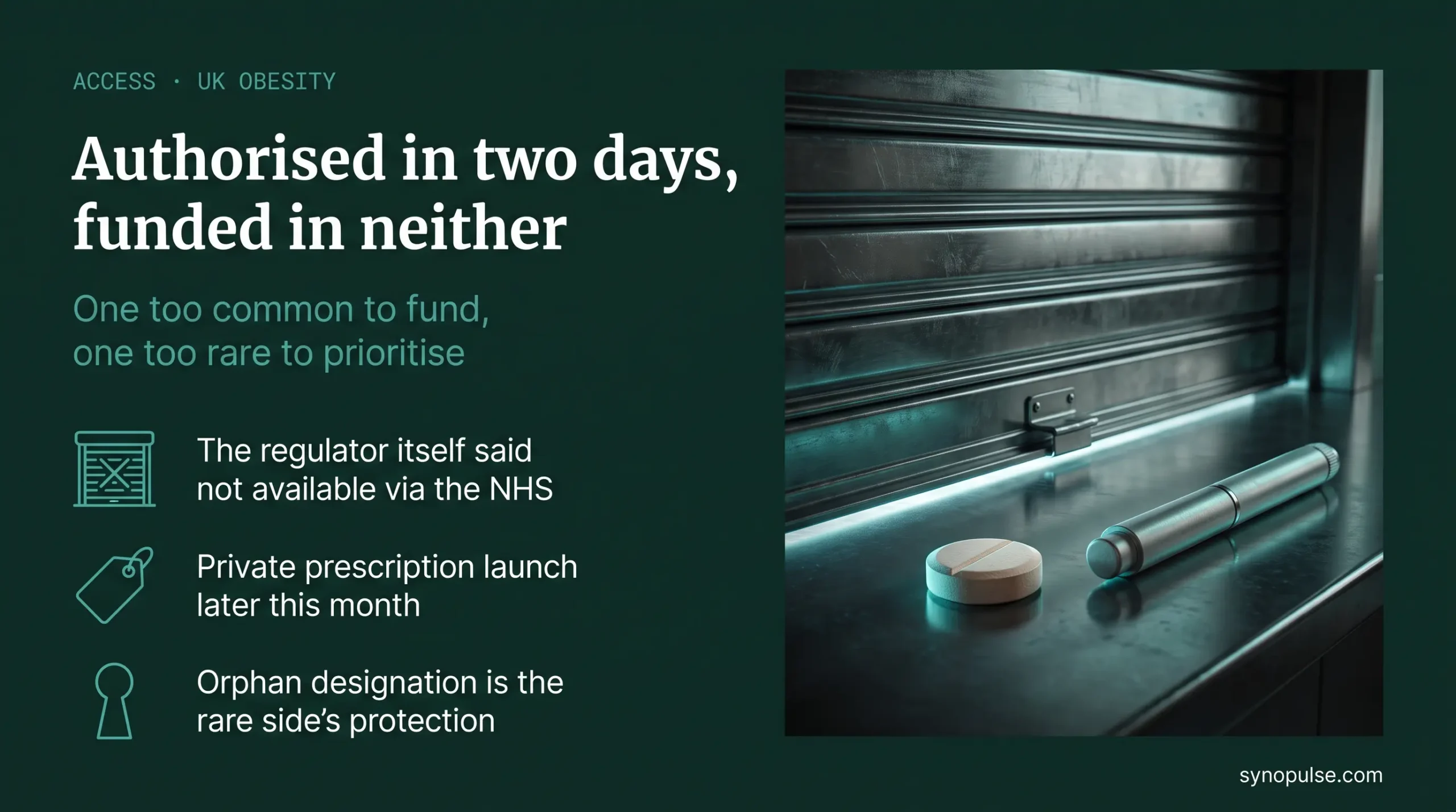 The MHRA Authorised Two Obesity Drugs in Two Days. Neither Is on the NHS.